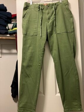 Judy Blue Olive Green Straight-Leg Utility Pants